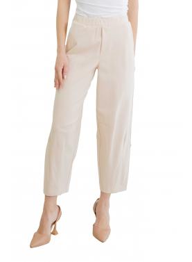 Pantaloni palazzo morbido cropped a vita media Please 